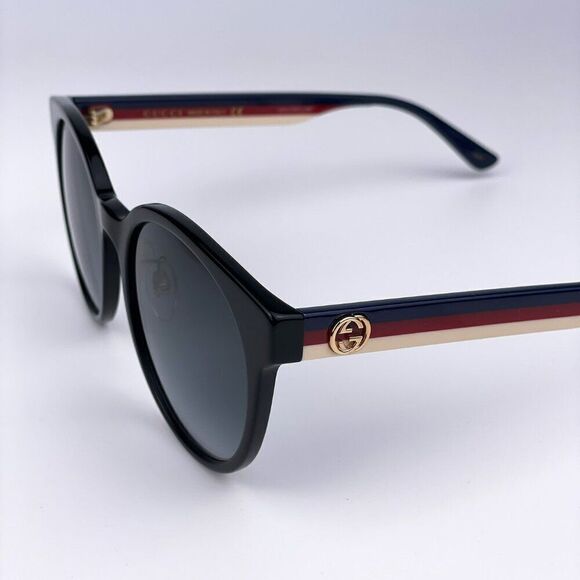 SALE! NEW Gucci GG0416SK LOGO 001 Black Grey Gradient Round Women Sunglasses main image 8